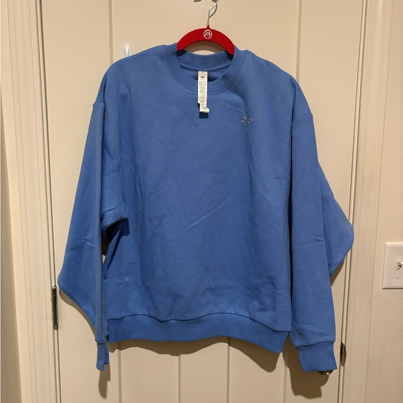 ALO Yoga Accolade Crew Neck Pullover Small Crystal Clear NWT - Picture 3 of 6